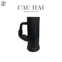 Ly Bia Thuỷ Tinh Đen Mờ - Black Hercules Arm 13x21 600Ml-CẬU HAI HOME DECOR