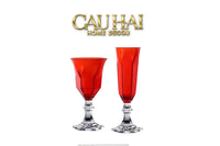 Ly Champagne PP Acrylic Đỏ Allure - PP Acrylic Ruby Red Flute Champagne Glasses H21 180ML-CẬU HAI HOME DECOR