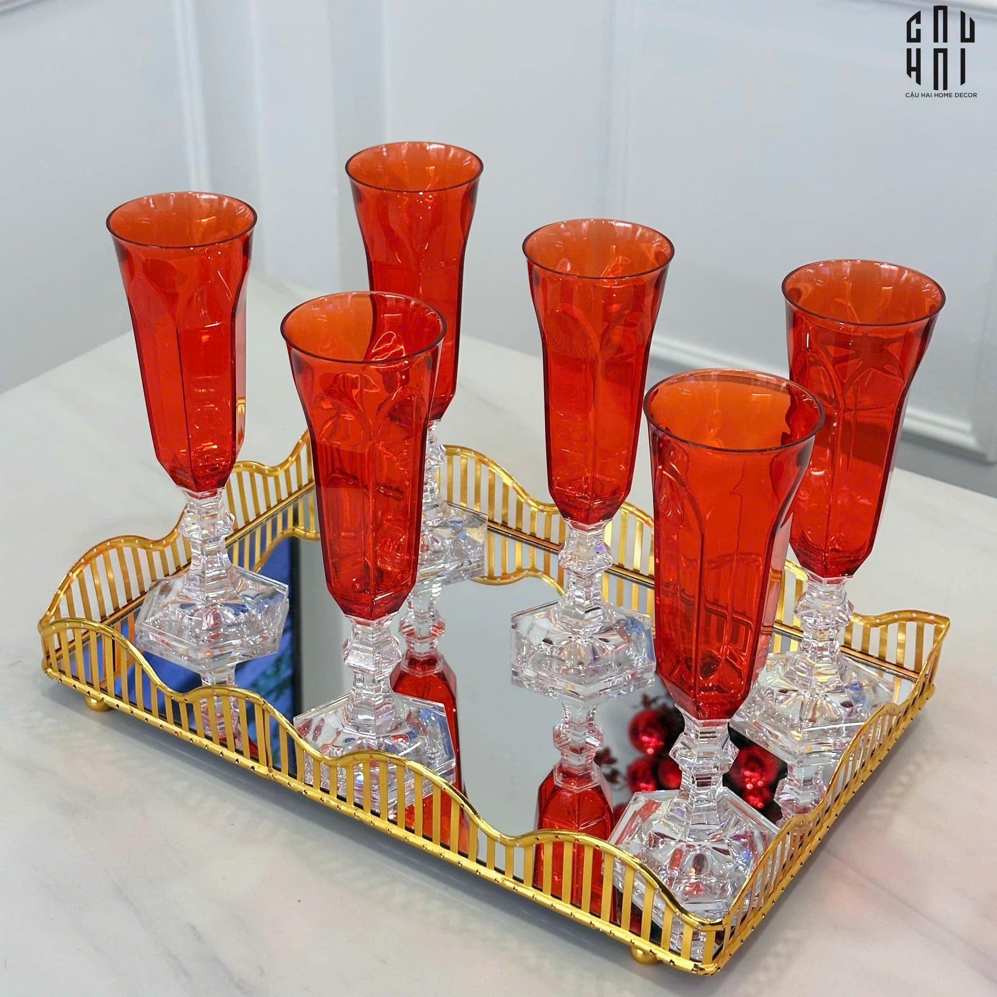 LY CHAMPAGNE RED MOZA SS25 - CẬU HAI HOME DECOR