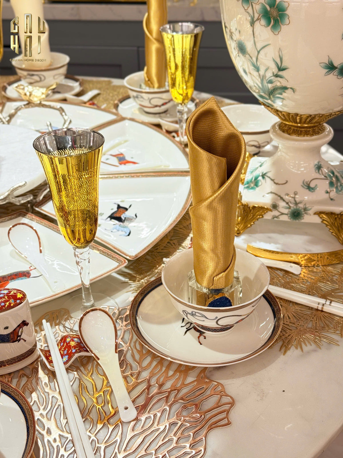 Ly Champagne Thuỷ Tinh Mạ Vàng Glorious of The Champion 22.3x7 180ml Allure Champagne Glasses-LY THỦY TINH-Đối tác tại Trung Quốc theo từng đơn đặt hàng-CẬU HAI HOME DECOR