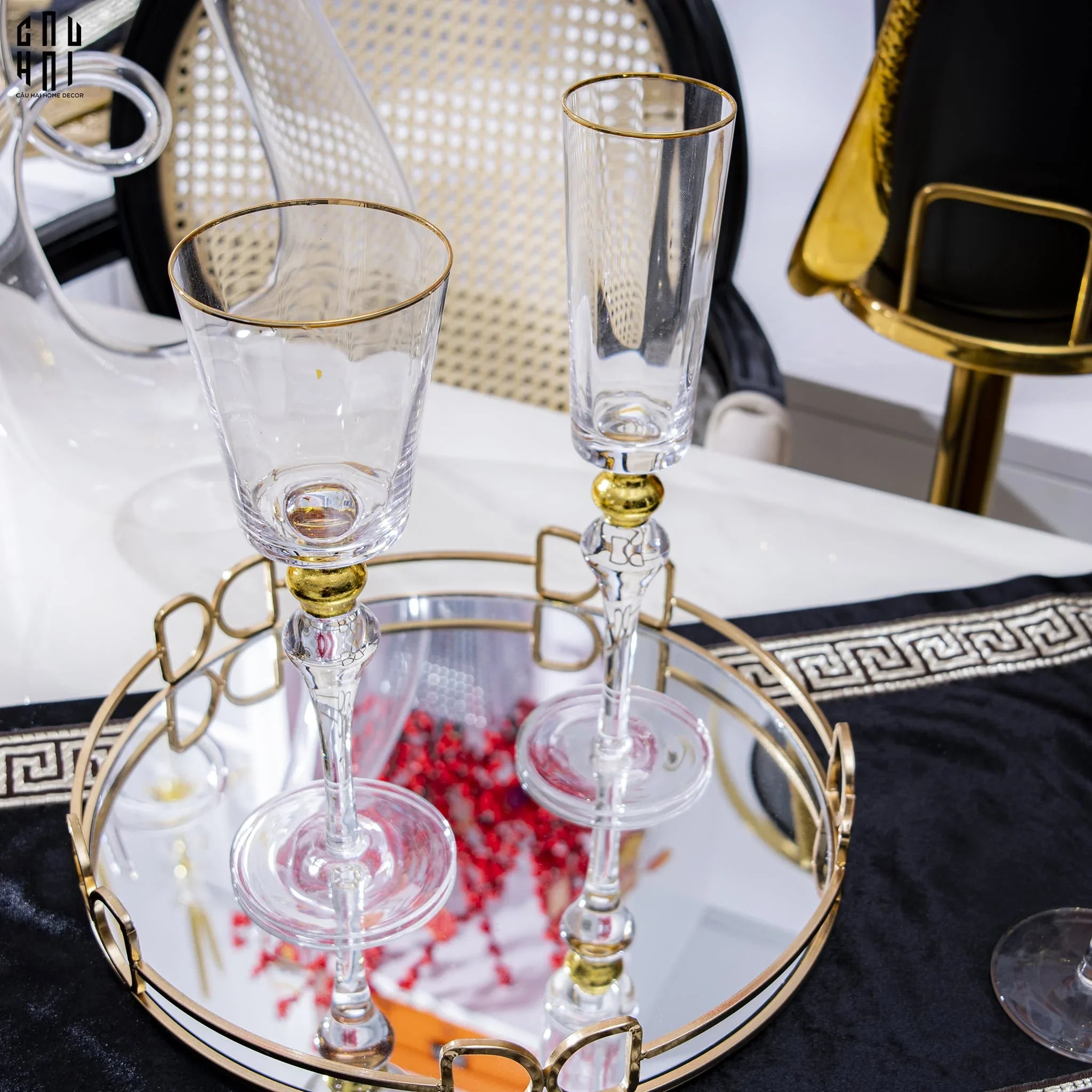 Ly Champagne Thuỷ Tinh Symphony 8x28 220ml Champagne Glasses-CẬU HAI HOME DECOR
