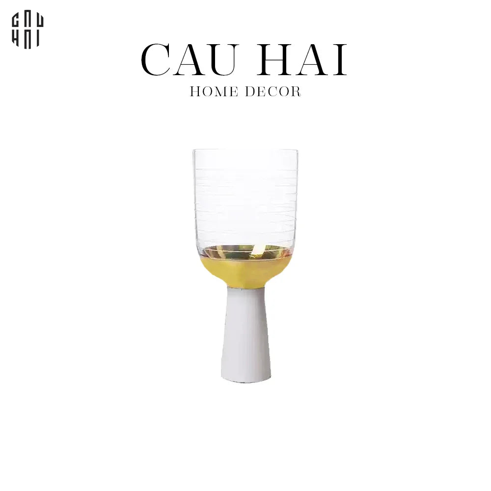 Ly Cocktails Thuỷ Tinh Trắng Opaline Mermaid - Aurealia Gold 19x8.6 400ml-CẬU HAI HOME DECOR