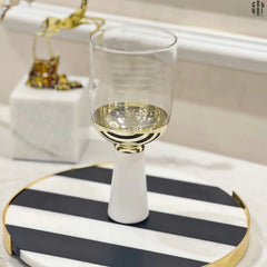 Ly Cocktails Thuỷ Tinh Trắng Opaline Mermaid - Aurealia Gold 19x8.6 400ml-CẬU HAI HOME DECOR