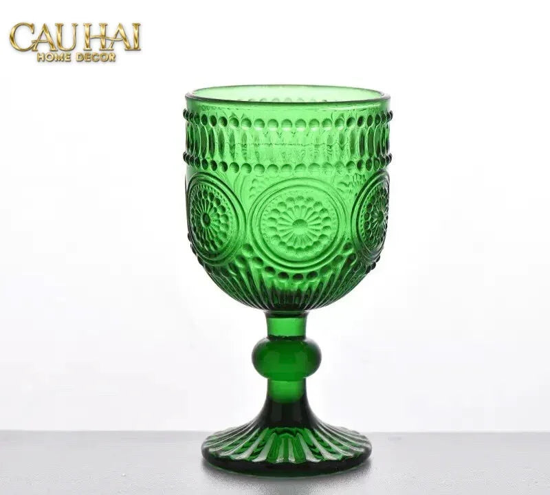 Ly Crystal Emerald Twist Cristalleries Goblet-CẬU HAI HOME DECOR