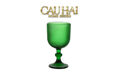 Ly Crystal Emerald Twist Cristalleries Goblet-CẬU HAI HOME DECOR