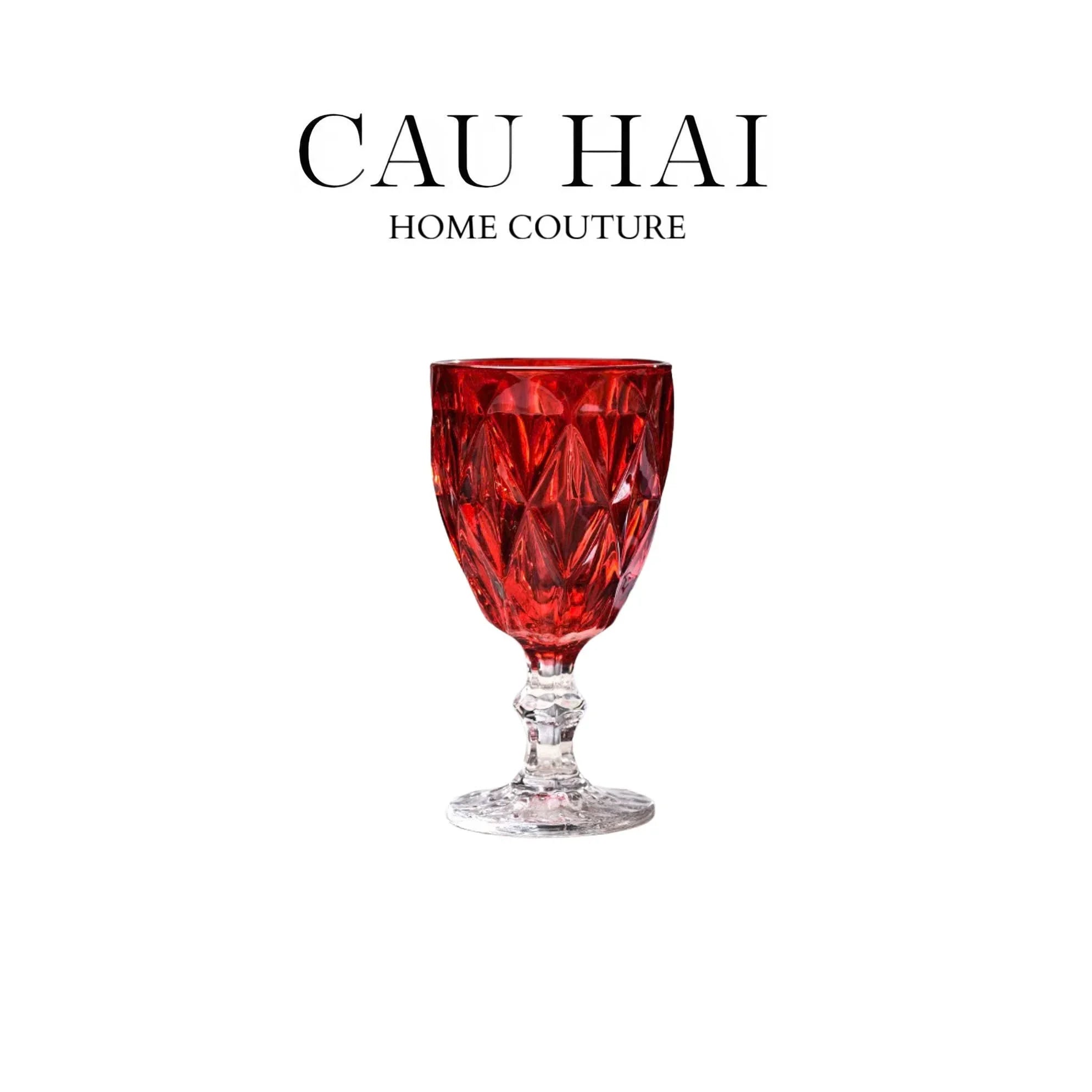 LY DIAMOND GOBLET - ROUGE FEU - CẬU HAI HOME DECOR