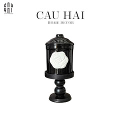 Ly Đựng Nến Black Camélia-CẬU HAI HOME DECOR