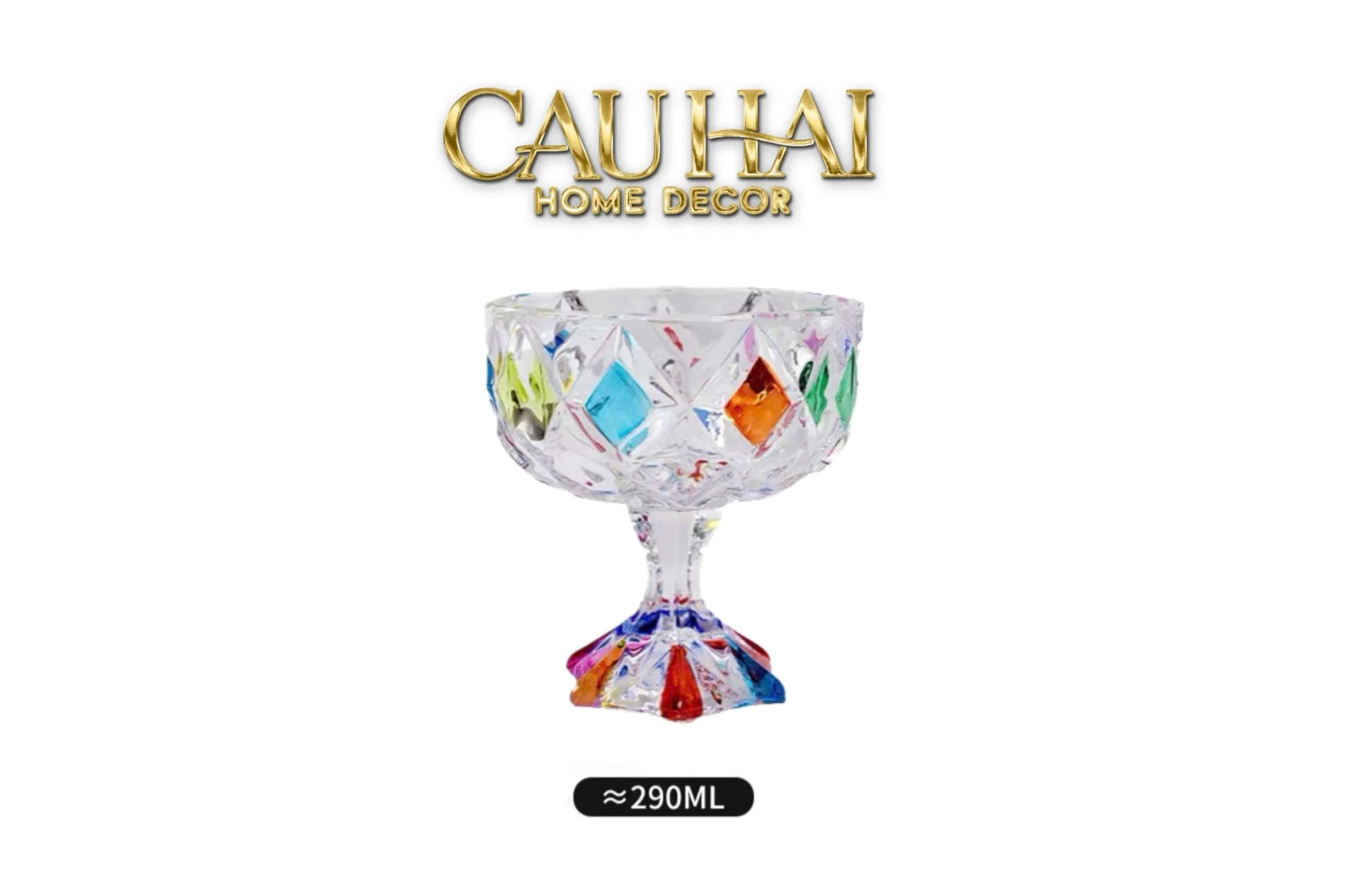 Ly Kem Thuỷ Tinh Ngũ Sắc - Coupe Dessert Arc-En-Ciel Étoile-CẬU HAI HOME DECOR