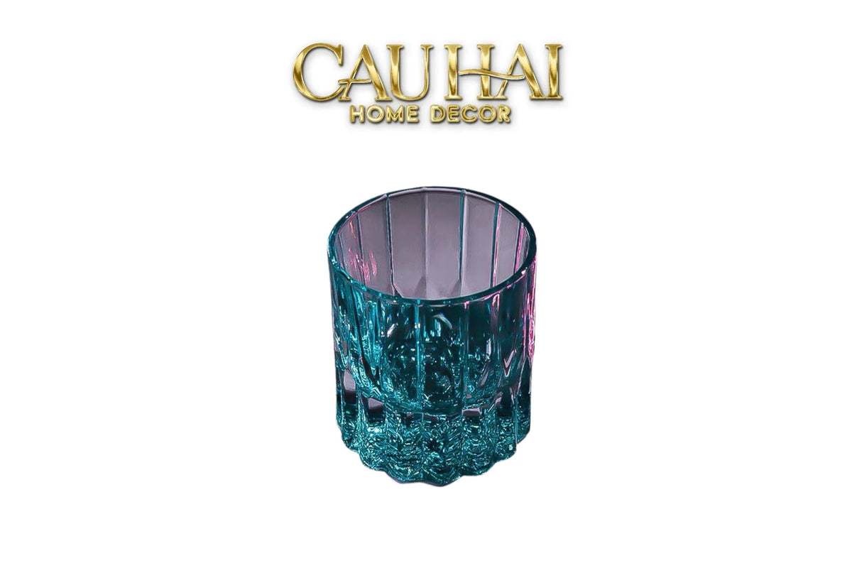 Ly Pha Lê Mirrored Cristalleries Whisky Glass-LY THỦY TINH-CẬU HAI HOME DECOR-Cyan-CẬU HAI HOME DECOR