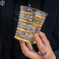 Ly Shot Brandy Whiskey Pha Lê Astral Allure Gold Lignes 320ml 11x10.5-CẬU HAI HOME DECOR