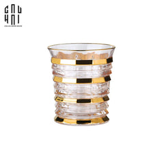 Ly Shot Brandy Whiskey Pha Lê Astral Allure Gold Lignes 320ml 11x10.5-CẬU HAI HOME DECOR