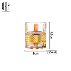 Ly Shot Brandy Whiskey Pha Lê Walter Allure Gold Lignes 310ml 9x10cm-CẬU HAI HOME DECOR