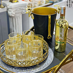 Ly Shot Brandy Whiskey Pha Lê Walter Allure Gold Lignes 310ml 9x10cm-CẬU HAI HOME DECOR
