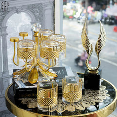 Ly Shot Brandy Whiskey Pha Lê Walter Allure Gold Lignes 310ml 9x10cm-CẬU HAI HOME DECOR