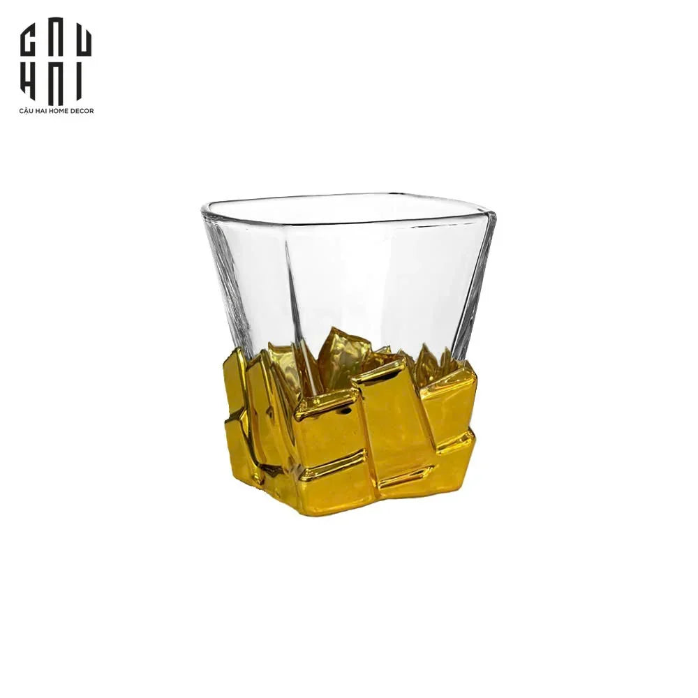 Ly Thuỷ Tinh Pixel Gold - Ss25-LY THỦY TINH-Đối tác tại Trung Quốc theo từng đơn đặt hàng-CẬU HAI HOME DECOR