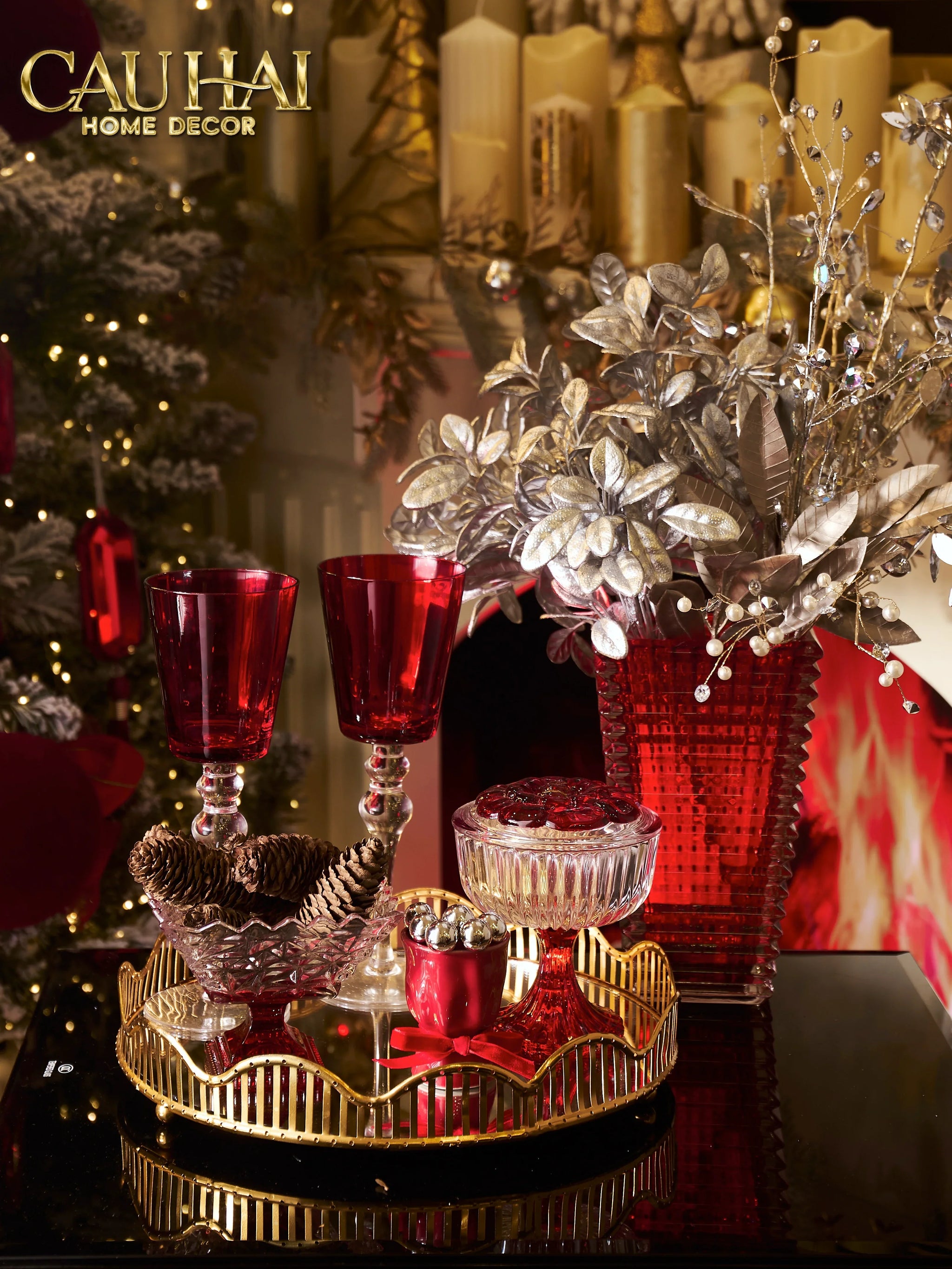 Ly Tráng Miệng Thuỷ Tinh Ruby Glacée Coupe Dessert-CẬU HAI HOME DECOR