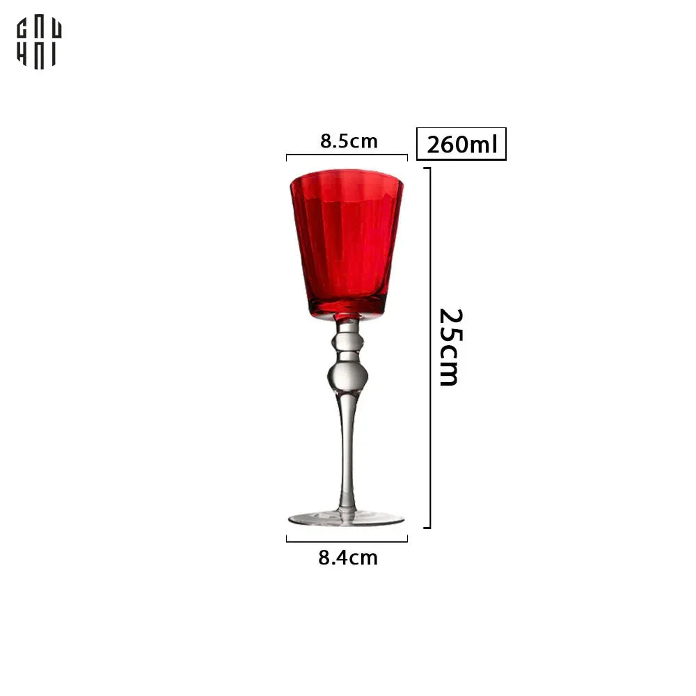 Ly Vang Đỏ Thuỷ Tinh Crimson Peak Lily - Red Wine Glasses 8.5x25 260ml-CẬU HAI HOME DECOR