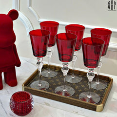 Ly Vang Đỏ Thuỷ Tinh Crimson Peak Lily - Red Wine Glasses 8.5x25 260ml-CẬU HAI HOME DECOR