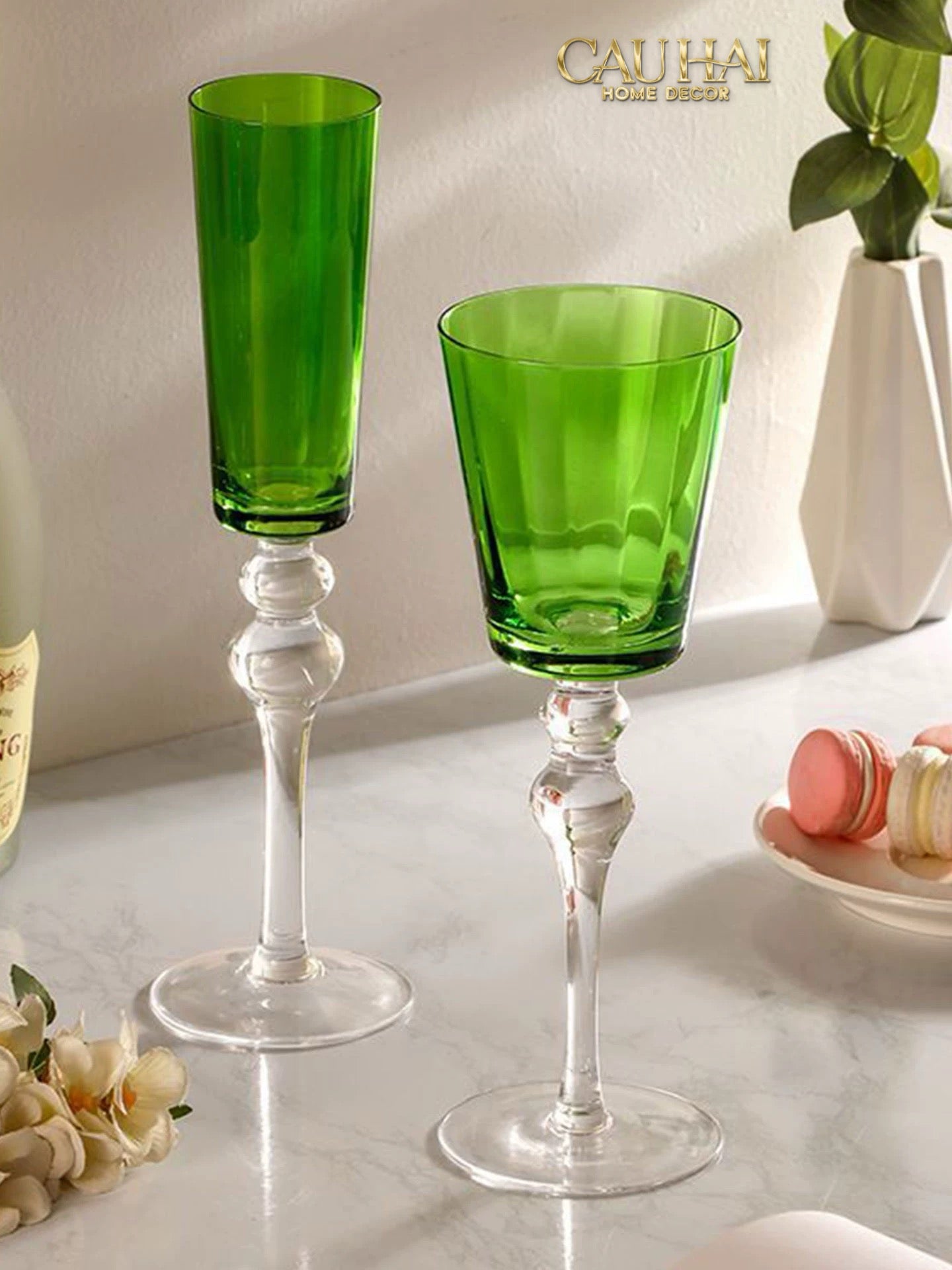 Ly Vang Đỏ Thuỷ Tinh Crimson Peak Lily - Red Wine Glasses 8.5x25 260ml-CẬU HAI HOME DECOR