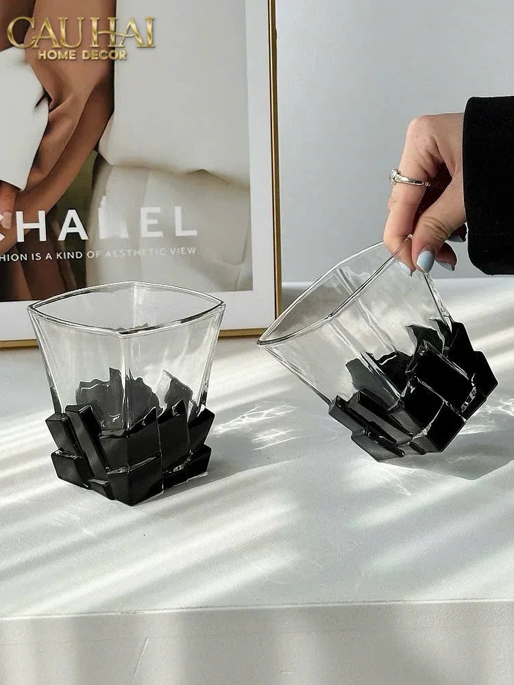 Ly Whiskey Thuỷ Tinh Black Ice Whiskey Glasses-CẬU HAI HOME DECOR