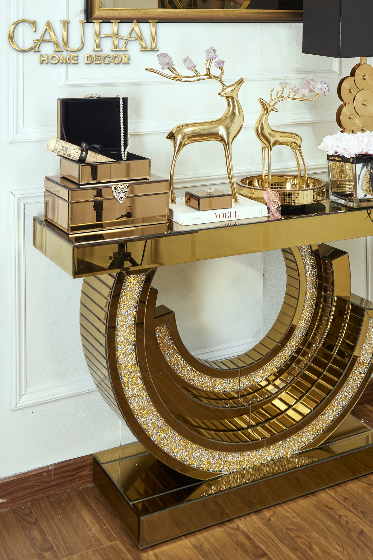 Maison Couture - Bàn Console Mirror Crescent Éclat Gold-BÀN CONSOLE - TỦ CONSOLE-CẬU HAI HOME DECOR-CẬU HAI HOME DECOR