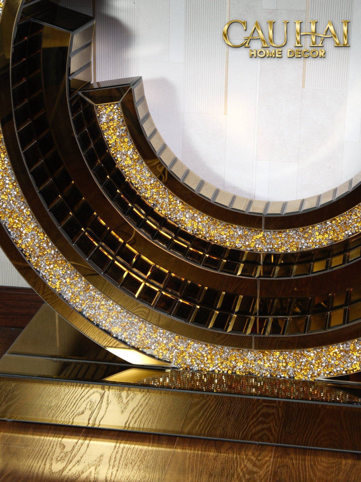 Maison Couture - Bàn Console Mirror Crescent Éclat Gold-BÀN CONSOLE - TỦ CONSOLE-CẬU HAI HOME DECOR-CẬU HAI HOME DECOR