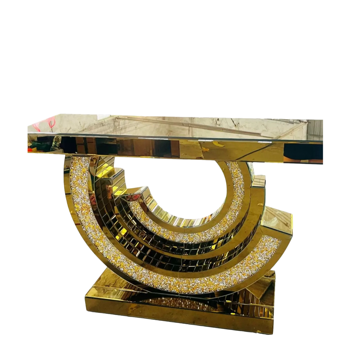Maison Couture - Bàn Console Mirror Crescent Éclat Gold-BÀN CONSOLE - TỦ CONSOLE-CẬU HAI HOME DECOR-CẬU HAI HOME DECOR