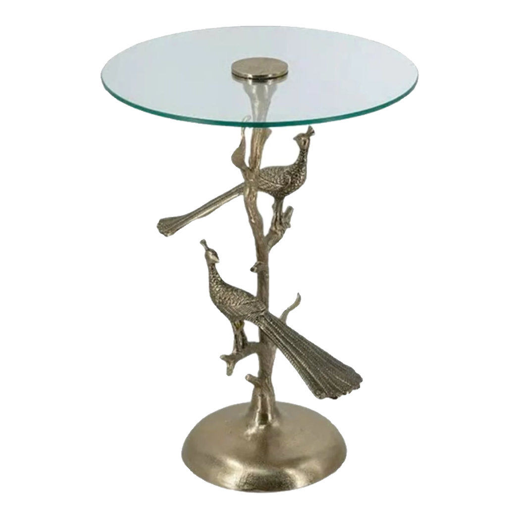 Maison Couture - Bàn Trà Góc Khổng Tước Bằng Đồng - Royale Aureate Paon Brasson Jardin Side Table H61-BÀN SOFA-Đối tác tại Trung Quốc theo từng đơn đặt hàng-CẬU HAI HOME DECOR