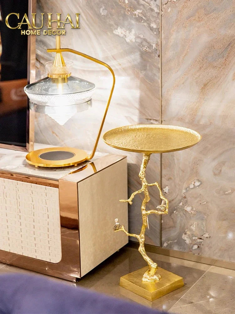 Maison Couture - Bàn Trà Góc Thân Cây Mạ Vàng L’Atelier Golden Branch – Brass Sculptural Side Accent Table H71-CẬU HAI HOME DECOR