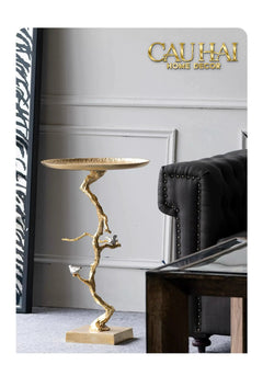 Maison Couture - Bàn Trà Góc Thân Cây Mạ Vàng L’Atelier Golden Branch – Brass Sculptural Side Accent Table H71-CẬU HAI HOME DECOR