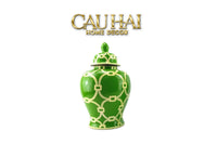 Maison Couture - Bình Gốm Sứ Tráng Men Vẻ Tay Palm Court Ceramic Indigo H43-CẬU HAI HOME DECOR