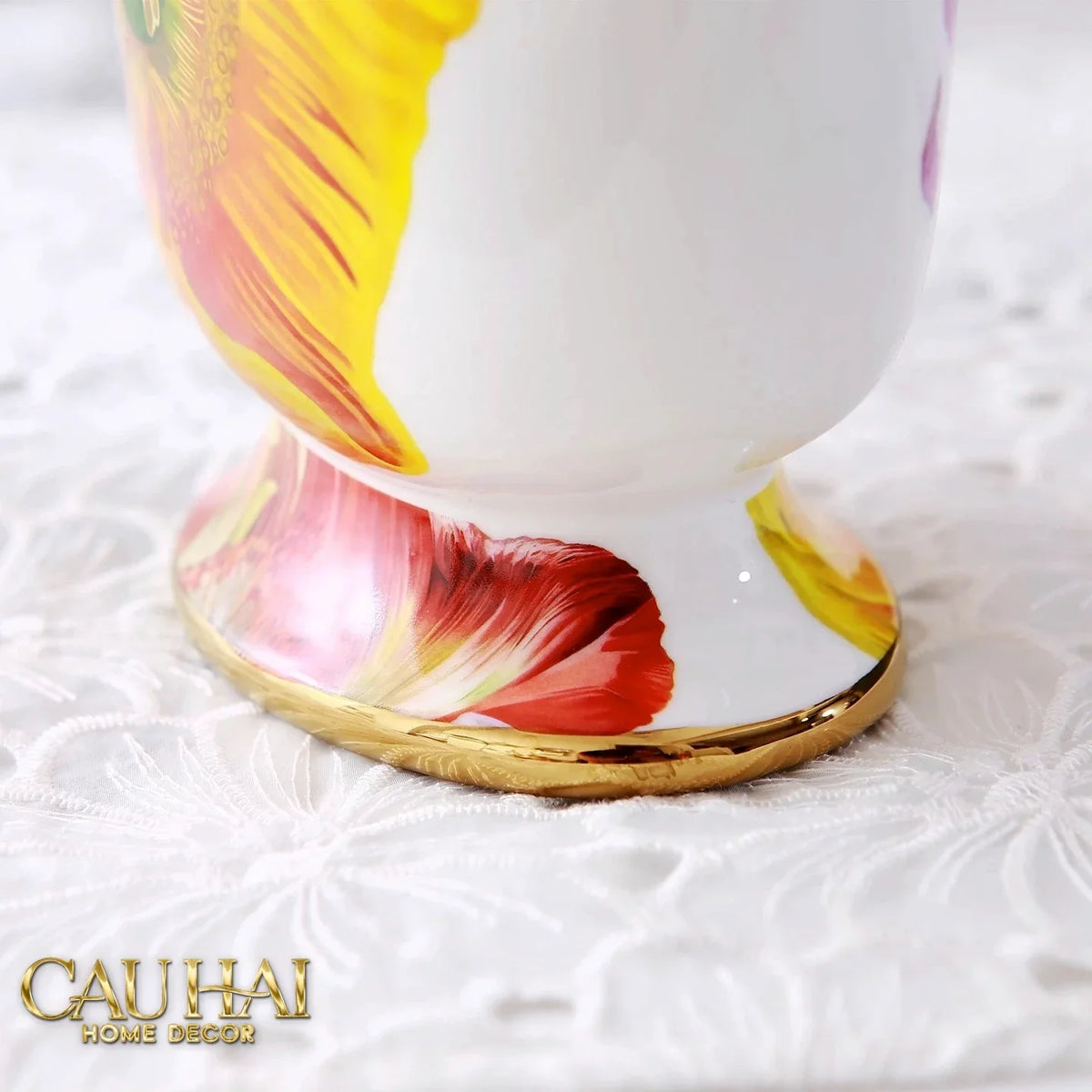 Maison Couture - Bình Hoa Bình Hoa Dáng Đàn Lyre - Prospérité Florissante - Lyre Silhouette Amphora Vase H28-BÌNH HOA-Đối tác tại Trung Quốc theo từng đơn đặt hàng-CẬU HAI HOME DECOR