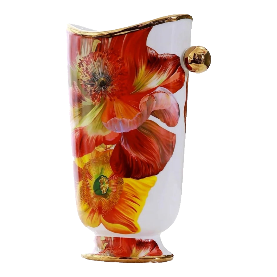 Maison Couture - Bình Hoa Bình Hoa Dáng Đàn Lyre - Prospérité Florissante - Lyre Silhouette Amphora Vase H28-BÌNH HOA-Đối tác tại Trung Quốc theo từng đơn đặt hàng-CẬU HAI HOME DECOR
