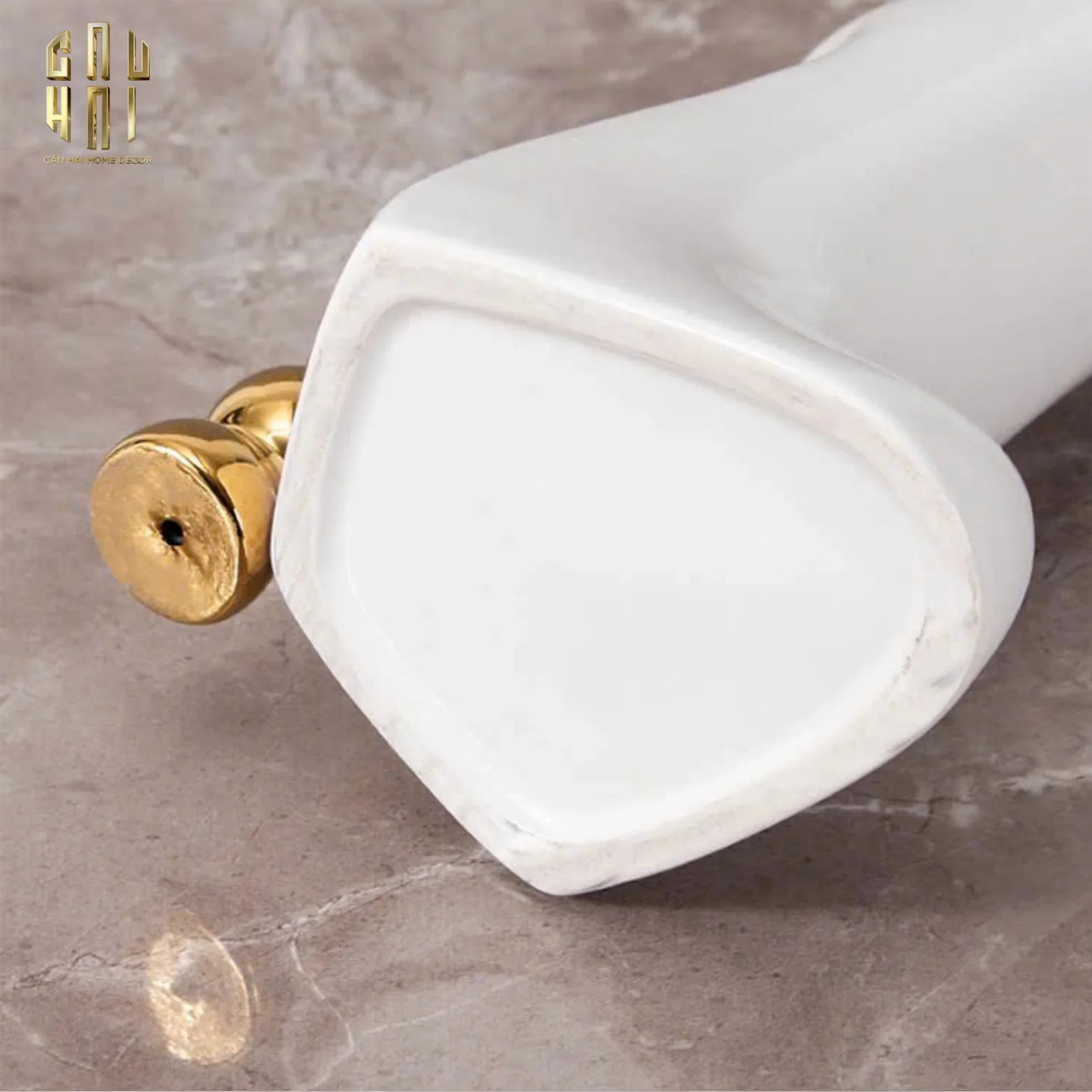 Maison Couture - Bình Hoa Catwalk High Heel Pearl White Vase H38-CẬU HAI HOME DECOR