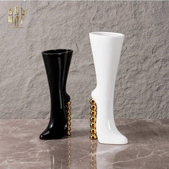 Maison Couture - Bình Hoa Catwalk High Heel Pearl White Vase H38-CẬU HAI HOME DECOR