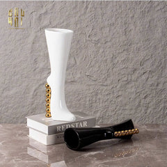 Maison Couture - Bình Hoa Catwalk High Heel Pearl White Vase H38-CẬU HAI HOME DECOR