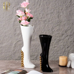 Maison Couture - Bình Hoa Catwalk High Heel Pearl White Vase H38-CẬU HAI HOME DECOR