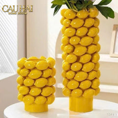 Maison Couture - Bình Hoa Ceramic Citron - Éclat Jaune H25-CẬU HAI HOME DECOR