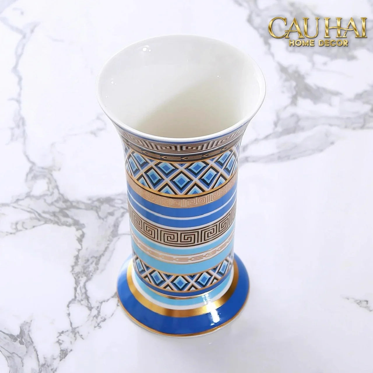 Maison Couture - Bình Hoa Colonne Impériale Azure H19-CẬU HAI HOME DECOR