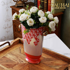 Maison Couture - Bình Hoa Dáng Đàn Lyre - Rouge Augure Amphora Vase Lyre Silhouette H28-CẬU HAI HOME DECOR
