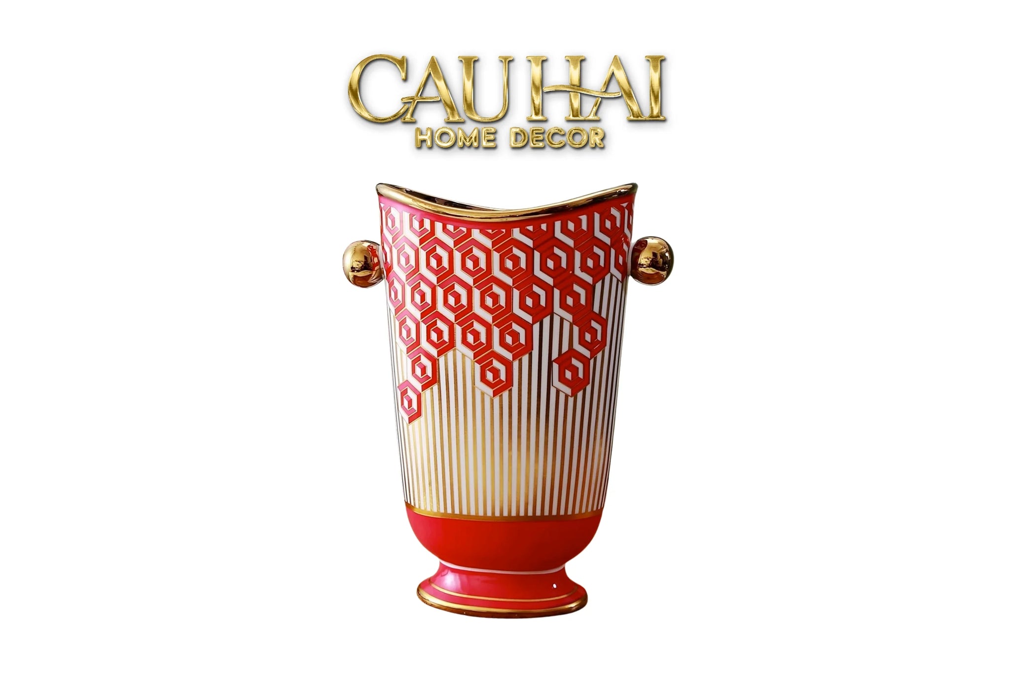 Maison Couture - Bình Hoa Dáng Đàn Lyre - Rouge Augure Amphora Vase Lyre Silhouette H28-CẬU HAI HOME DECOR