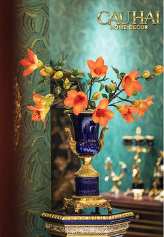 Maison Couture - Bình Hoa Imperium Empire Divin Vase - Column Urn Seraphim – Imperial Cobalt H56x22x29-CẬU HAI HOME DECOR