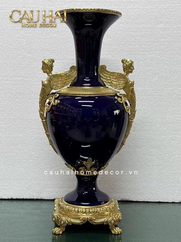 Maison Couture - Bình Hoa Imperium Empire Divin Vase - Column Urn Seraphim – Imperial Cobalt H56x22x29-BÌNH HOA-CẬU HAỊ HOME DECOR-CẬU HAI HOME DECOR
