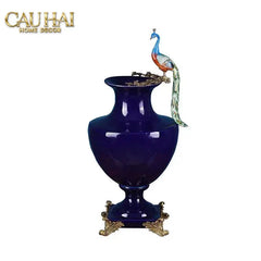 Maison Couture - Bình Hoa Imperium Empire Divin Vase - Column Urn Seraphim – Imperial Cobalt H56x22x29-CẬU HAI HOME DECOR