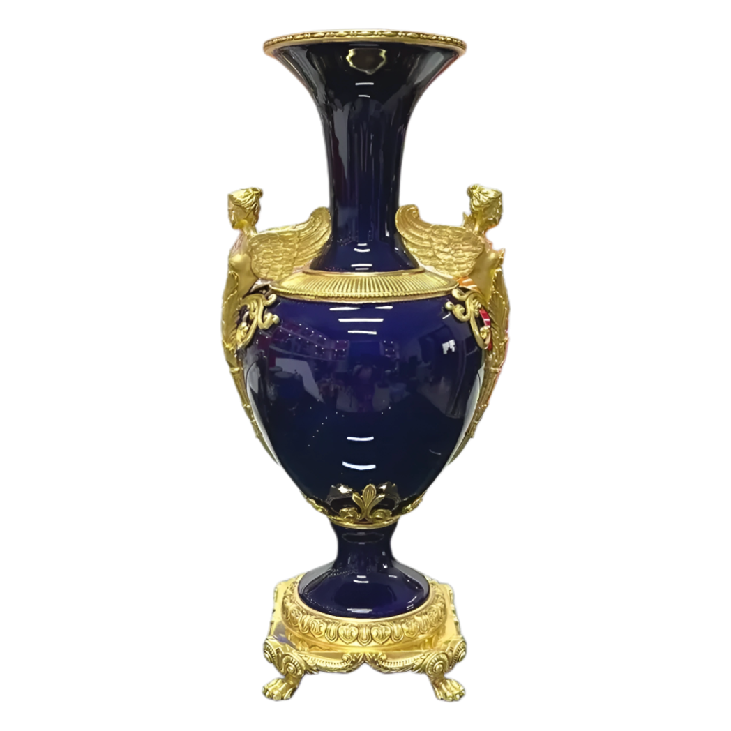 Maison Couture - Bình Hoa Imperium Empire Divin Vase - Column Urn Seraphim – Imperial Cobalt H56x22x29-BÌNH HOA-CẬU HAỊ HOME DECOR-CẬU HAI HOME DECOR