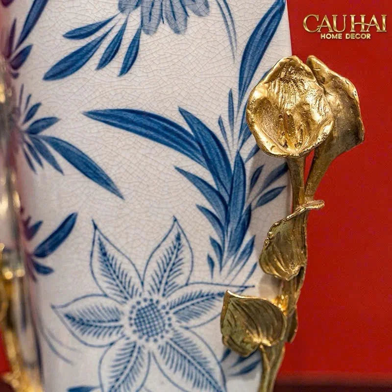 Maison Couture - Bình Hoa Imperium Empire Divine Vase - Dragonfly Horizon Urn Indochine Bleu H35x24x16-BÌNH HOA-CẬU HAỊ HOME DECOR-CẬU HAI HOME DECOR