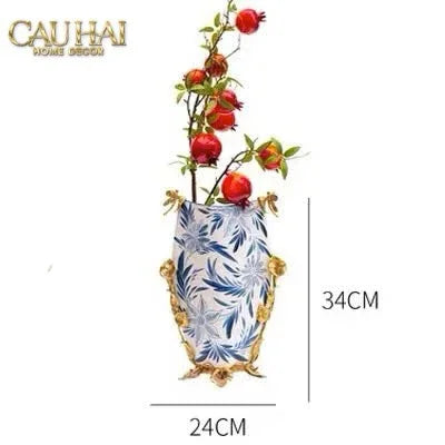 Maison Couture - Bình Hoa Imperium Empire Divine Vase - Dragonfly Horizon Urn Indochine Bleu H35x24x16-BÌNH HOA-CẬU HAỊ HOME DECOR-CẬU HAI HOME DECOR
