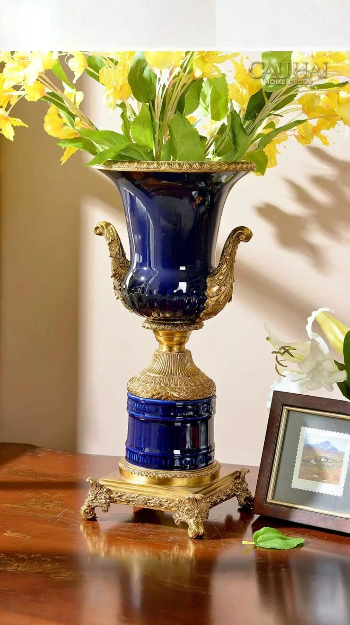 Maison Couture - Bình Hoa Imperium Empire Divine Vase - Laurel Amphora Miniature – Imperial Cobalt 30x21x21-CẬU HAI HOME DECOR