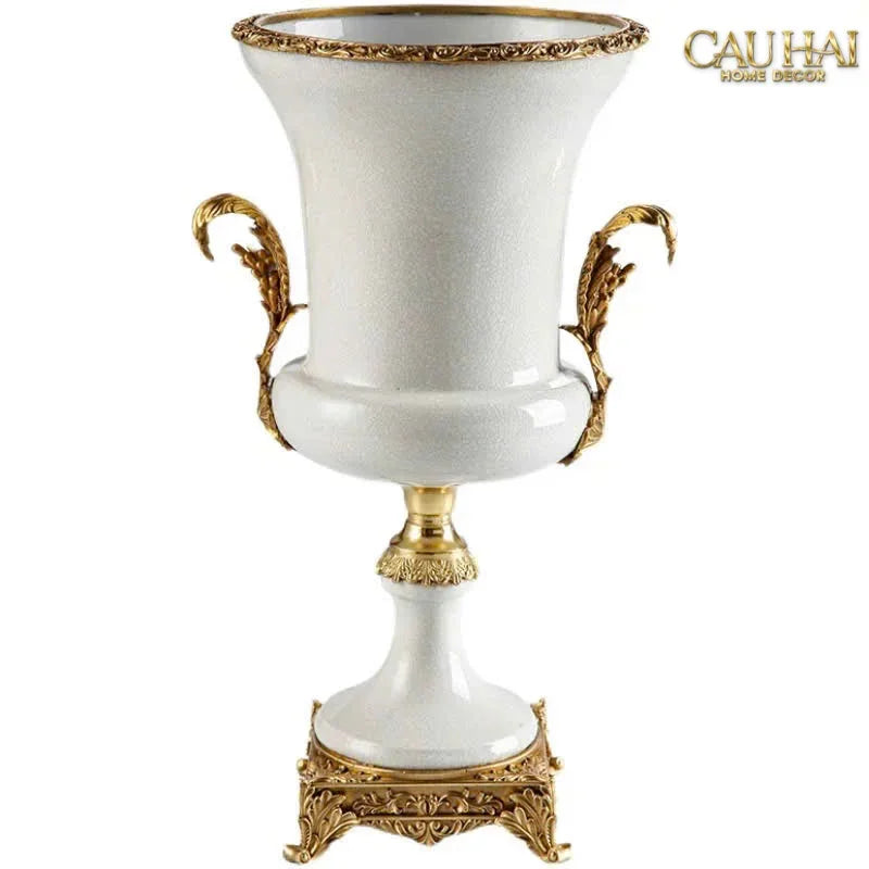 Maison Couture - Bình Hoa Imperium Empire Divine Vase - Papillon Pedestal – D’Ivoire H60x26x26-CẬU HAI HOME DECOR