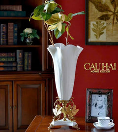 Maison Couture - Bình Hoa Imperium Empire Divine Vase - Papillon Pedestal – D’Ivoire H60x26x26-CẬU HAI HOME DECOR